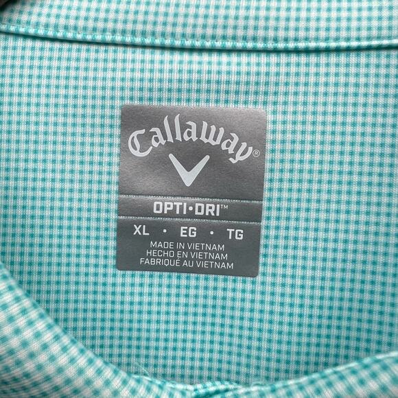 Callaway Golf Opti Dri Mens Blue Micro Stripe Polo Shirt Size XL - Picture 6 of 6